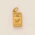 Detalle del colgante de acero inoxidable chapado en oro 18K con forma de cajetilla - Pistola de cigarrillos