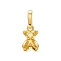 Macro shot of 18K gold plated 3D bear pendant with polished finish and engraved n logo - Bear Pendant