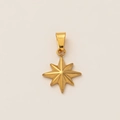 Colgante minimalista de estrella polar octogonal dorada con acabado texturizado - Colgante de Estrella