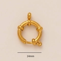 14mm 18K gold plated stainless steel spring ring clasp with dual loops for jewelry DIY - 14mm / No. 9 Spring Ring