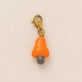 Edelstahl-Cashew-Fruchtanhänger in Orange und Grau mit 18K vergoldetem Verschluss - Karottenanhänger