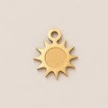 Collar con colgante de sol en oro de 18K con textura cepillada y diseño redondo ajustable - Pendiente de Sol Estilo Uno