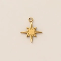 Colgante estrella del norte de acero de titanio chapado en oro de 18K para joyería diy - Pendiente de Estrella de Ocho Puntas Estilo Dos