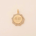 Minimalist 18K gold pendant featuring 11:11 angel number engraving with zircon halo - 11:11 Round Plaque Style