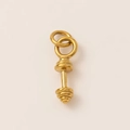 Détail du pendentif haltère plaqué or 18K avec crochet double pour bijoux DIY - Forme d'haltère / Or Mat