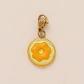 Pendentif donut orange avec fermoir plaqué or 18K et finition en émail brillant - Raisins Oranges