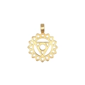 18K vergulde roestvrijstalen zonnevlecht chakra hanger ketting in gouden afwerking - Driehoek Chakra Hanger / Goud
