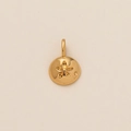 Detailed macro view of a polished gold starfish pendant with a central cutout design - Sand Dollar Only (Without Chain)