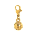 Vue détaillée d'un pendentif de volleyball doré en métal avec un fermoir mousqueton sûr - Style Volleyball Fermoir Mousqueton / Or