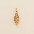 Exquisite gold-plated conch shell pendant featuring micro-paved sparkling zircon stones - Conch Only (Without Chain)
