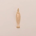 Macro detail of fish-shaped pendant with gold plating and beige marble resin texture - Marble White Fish