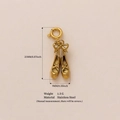 Golden ballet slipper pendant in stainless steel with 18K gold plating and spring clasp - Ballet Shoes Style