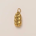 Close-up of a 18K gold-plated stainless steel croissant bread pendant with a polished finish - Croissant Pendant