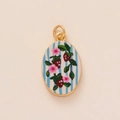 Gold-plated strawberry pendant with blue and white stripes for DIY jewelry making - Strawberry Pendant