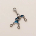 Blue enamel stainless steel snowflake pendant with 18K gold teardrop crystals - Blue Whale Pendant Silver Tone