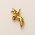 Polished 18K gold-plated stainless steel unicorn pendant in a rearing pose - Gold Unicorn Pendant