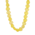 Detailed view of yellow resin heart beads necklace with frosted crystal texture finish - Necklace / Yellow