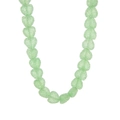 Detail of light green heart-shaped resin beads with a frosted candy texture on a necklace - Necklace / Light Green