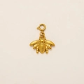 18K gold-plated bee charm with hollowed wing texture and circular ring hook - Gold Bee Pendant