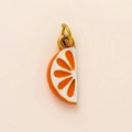 18K gold plated stainless steel orange slice charm for DIY jewelry making - Single Pendant (No Chain) / Orange Slices