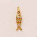 Gros plan détaillé d'un pendentif poisson en émail coloré plaqué or 18K pour bijoux DIY - 8 Poisson