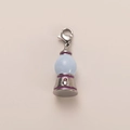 Blue enamel fork pendant in 18K gold-plated stainless steel with lobster clasp - Crystal Ball Pendant Silver Tone
