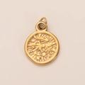 Detailed macro shot of 18K gold plated heart teacup pendant with abstract texture - Coin Pendant