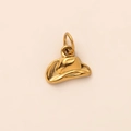 Detailed close-up of 18K gold-plated stainless steel cowboy hat pendant for DIY jewelry - Cowboy Hat Pendant
