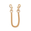 Elegante cadena metálica dorada vintage para bolsos con cierres de langosta giratorios duales - Cadena Larga Bolso Bandolera