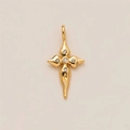 Detailed macro view of a gold-plated flower pendant with sparkling cubic zirconia stones - Cross Pendant Style 2