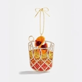 Dettaglio pendente cocktail in oro 18K con strass sfumati e fiocco dorato elegante - Ciondolo Spiedino di Soju