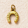 Pendentif fer à cheval doré avec relief géométrique et anneau pour bijoux DIY - Pendentif Fer à Cheval