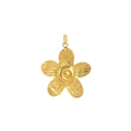 DIY five-petal flower pendant in 18K gold plated stainless steel with radial texture - Flower Pendant