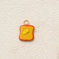 Charming butter toast pendant in gold finish with realistic bread crust details - 8 Butter Toast Pendant