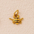 Gepolijste 18K vergulde roestvrijstalen bijenhanger met zwarte emaille strepen - Gouden Bij Hanger