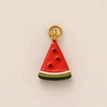 Polished 18K gold stainless steel pendant featuring a realistic watermelon slice design - Watermelon Style (Watermelon)