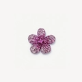 Pendentif médaillon fleur à cinq pétales avec pavé rose dégradé et dorure 18k - Charme Fleur Rose