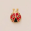 Colorful red ladybug charm pendant in gold plating for DIY jewelry making and design - Ladybug Charm