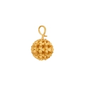 Dettaglio del ciondolo a sfera floreale cava placcato oro 18K con zirconi luminosi - Ciondolo Ortensia