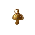 Dettaglio del ciondolo a forma di fungo in oro 18K opaco con accenti in cristallo - Ciondolo a Fungo