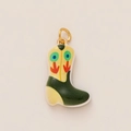 Beige en groene cowboylaars hanger in etnische stijl met levendige rode patronen - Groene Cowboylaars Hanger