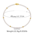 Barock-Perlenkette mit 0,6 cm Perlen und Abmessungen von insgesamt 45 cm Länge - 18K-Gold / Kürbisgoldperlenstil (KN0132)