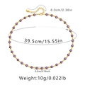 Detailed dimension chart for handmade purple evil eye necklace with gold chain - 18K Gold / Purple Eye Beads Style (KN0131)