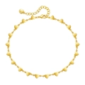 Minimalist 18K gold plated anklet with polished heart shaped charms and lobster clasp closure - Gold Heart Style (KA0143)