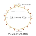 Detailed size chart of 18K gold plated necklace with red evil eye charms and chain length - 18K Gold / Red Eye Style (KN0148)