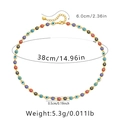 Detail of multi-color Evil Eye necklace with 18K gold-plated brass chain and dimensions - 18K Gold / Colorful Eye Beads Style (KN0159-1)