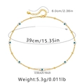 Detailed size parameters of the 18K gold plated evil eye chain necklace with measurements - 18K Gold / White Enamel Eye Style (KN0147)