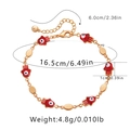 Detail view of Hamsa Hand bracelet showing 16.5cm chain with 6cm extension and 4.8g weight - Red Hamsa Hand Oval Bead (KB0332-2)
