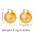 Macro detail of textured brass sphere earrings with dimensions 2.2cm height and 2.4cm width - Brushed Texture Sphere Style (KE0737)