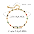 Detailed technical drawing of a bohemian colorful bead bracelet showing size and weight - Rainbow Round Beads (KB0334)
